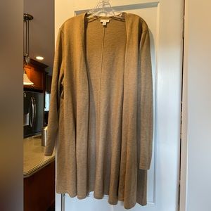 A-line tan cardigan J Jill xl